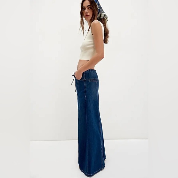 NWT FREE PEOPLE WE THE FREE Veritas Wide-Leg Jeans | Truth MSRP $128 Size S - Picture 4 of 13